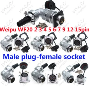Weipu WF20 2~15PIN Waterproof Panel Mount Circular Aviation Cable Connector IP67 - Picture 1 of 24