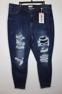 Women's (Juniors) Wax Jean Rip & Repair Skinny Jeans Dark Wash Size 24 - Picture 1 of 2