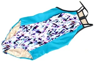 Sweaty Betty Badeanzug Damen M Dehnbar Muster Gefüttert Rücken Reißverschluss - Picture 1 of 5