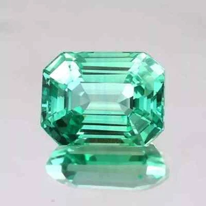 Shiny Green Color Emerald Natural Emerald Cut 13-15 Ct Loose Gemstone Certified - Picture 1 of 4