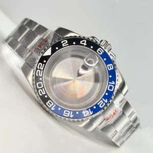 Reloj Plateado 40mm Acero Sub Batman GMT Estuche de Buceo Para NH34 NH35 NH36 Mod Piezas - Imagen 1 de 7