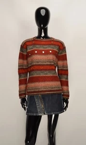 Vintage Handmade Alpaca Boho Soft Multicolor Sweater Jumper Size S - Picture 1 of 10