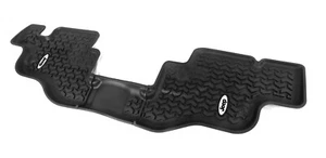 Rugged Ridge Floor Liners Rear Black Jeep® Logo for 76-95 CJ7 Wrangler YJ High p - Picture 1 of 3