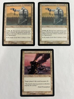 MTG Magic The Gathering Prophecy Blessed Wind x 1 Magenta the Lion x 2 NM  - Image 1 of 2