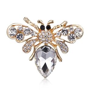 Lovely Crystal Animal Bee Insect Brooch Pin Wedding Bridal Badge Costume Jewelry