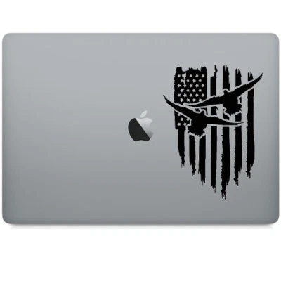 Calcomanía adhesiva de pato bandera americana para Macbook Air Pro computadora portátil ventana de automóvil pared automática Foto 1 de 4