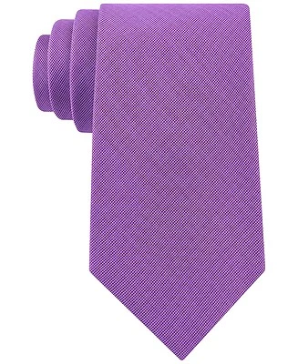 Corbata clásica de seda para hombre Michael Kors ajustada púrpura lisa 58x3,25 $180 Foto 1 de 4