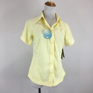 NWT COLUMBIA Titanium Womens XS Serene Yellow UPF30 Silver Ridge Wicking Shirt