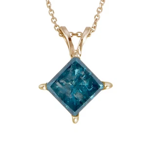 1/2 cttw Diamond Pendant, Blue Diamond Solitaire Pendant Necklace for Women in - Picture 1 of 5