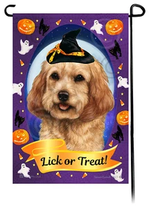 Halloween Garden Flag - Buff Cockapoo - Picture 1 of 1