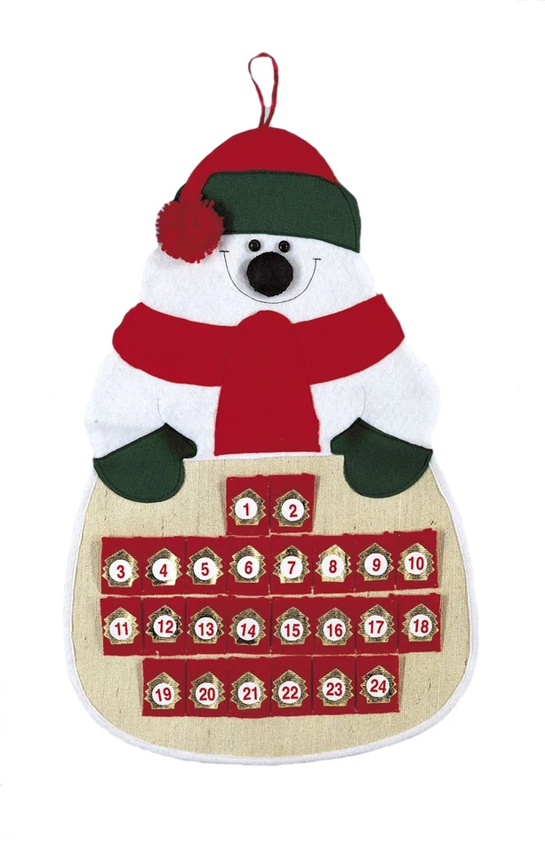 Christmas Fabric Snowman Advent Calendar  NEW - Image 1 of 1