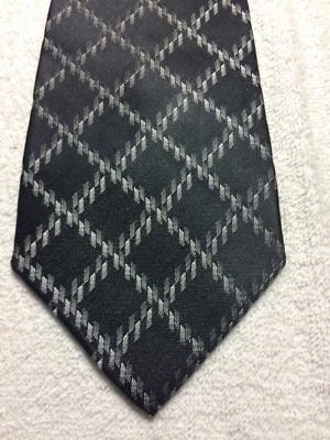 范海森男式领带黑色灰色和白色 4 X 59 — 第 1/4 张图片