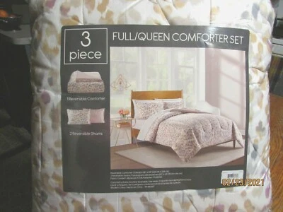 JUEGO EDREDÓN 3 PIEZAS NIP GUEPARDO LEOPARDO ANIMAL PRINT ROSA COMPLETO/REINA REVERSIBLE Foto 1 de 4