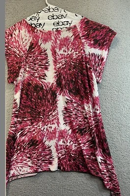 Second Skin NYC Women's Stretch Top, Pink Bursts 2X - Image 1 of 4