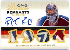 2009-10 OPC Premier Rare Remnants Quads #AR4PR Patrick Roy PATCH AUTO *5*5*