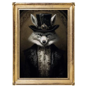Silberfuchs Kunstdruck, Gothic Wanddeko Poster, Wohndeko - Bild 1 von 9