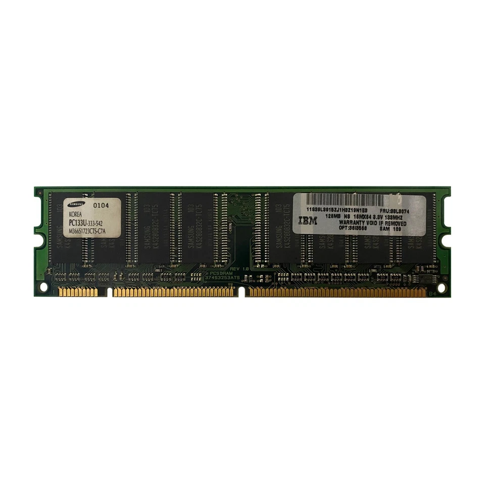IBM 33L3074 128MB PC-133 DDR Memory Module 38L3568 - Image 1 of 1