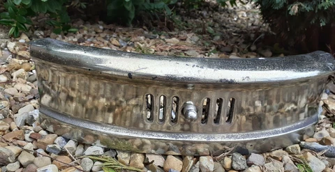 FIREPLACE VINTAGE OLD ANTIQUE FRET GUARD DAMPENER DUST GRILL CHROME  RARE 1900s Cover