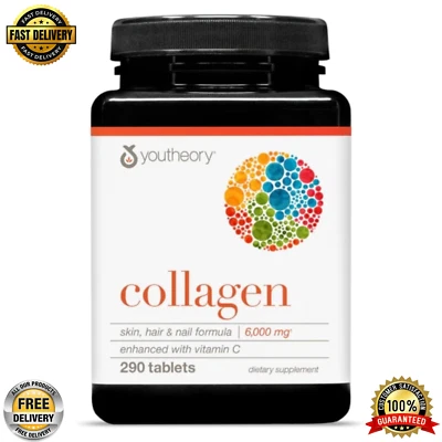 Youtheory Advanced Collagen - 6,000 mg Collagen with Vitamin C - 290 Tablets - Image 1 of 4