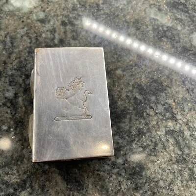 Vintage STERLING Match Book Holder ROARING LION Foto 1 de 4