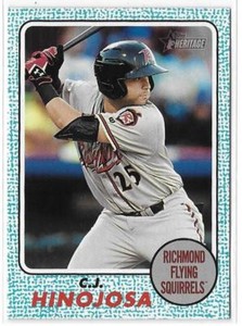 2017 TOPPS HERITAGE MINORS - BLUE BORDER - C.J. HINOJOSA /99