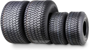 4 Pack 15X6-6 & 20X10-8 Ride Lawn Mower Turf Tires 4 PR - Picture 1 of 1
