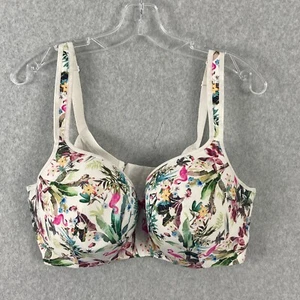Cacique Damen BH Plus 42DDD weiß Flamingo Blumen leicht gefüttert Balconette - Bild 1 von 9