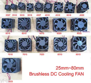 1pc Brushless DC Cooling fans 2pin 5V 12V 24V multi Sizes 25mm to 80mm Lot - Picture 1 of 109