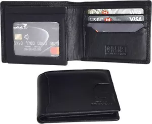 Starhide Herren RFID-BLOCKIERUNG Echtleder Reißverschluss Geldbörse Geldbörse 720 schwarz - Bild 1 von 7
