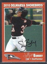 2010 Delmarva Shorebirds #7 Steve Bumbry IP autograph signed card