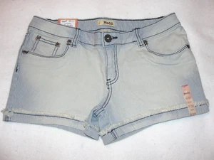 Girls Plus Size MUDD Railroad Stripe Denim Shorts - Size 12 1/2 - New with Tag - Picture 1 of 2