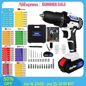 Juego de Taladro Eléctrico Inalámbrico Portátil 21V Destornillador de Impacto con 1500mAh Li-Ion Re - Imagen 1 de 6