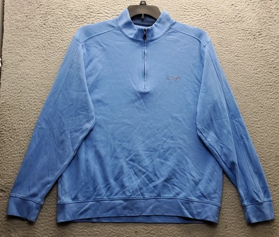 Greg Norman Sweatshirt Mens L Blue Golf Performance Long Sleeve 1/4 Zip Pullover - Image 1 of 4