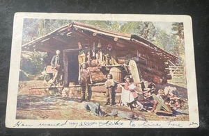 Postkarte Berghütte und Familie 1907 - Bild 1 von 2