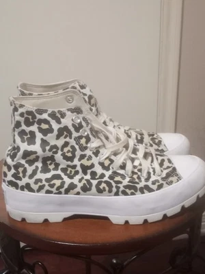 Zapatos Converse Chuck Taylor All Star para mujer talla 11 plataforma con estampado de leopardo Foto 1 de 4