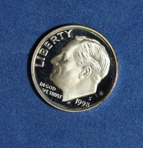 Moneda de diez centavos Roosevelt Silver 1998-S #P30677 - Imagen 1 de 2