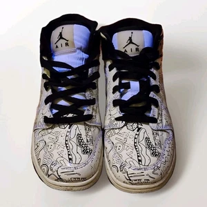 Jordan Retro 1 Mid DC4099-100 "DIY" GS 6Y - Picture 1 of 5
