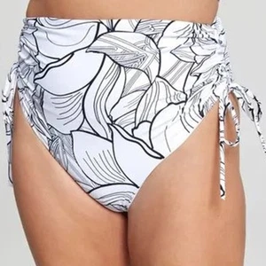 Corbata lateral acanalada CALIA parte inferior de natación de tiro alto blanco puro multi pequeña NUEVO - Imagen 1 de 3