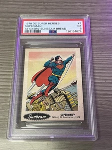 1978 DC Super Heroes SUPERMAN #1 Stickers - Sunbeam Bread PSA 5 Excellent - Picture 1 of 3