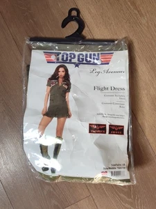 Leg Avenue Top Gun Damen Flugkleid Erwachsenenkostüm - Armeegrün Large  - Bild 1 von 12