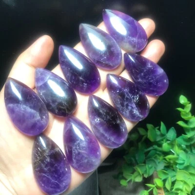 Colgante de piedras preciosas amatista natural 855 10 piezas 121g 42x22x7mm Foto 1 de 4