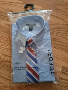 George Camicia Blu Ragazzo Rosso Bianco Blu Cravatte Clip-on Set ~ Large (10-12) - Foto 1 di 4