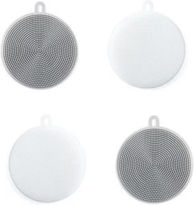 4PCS Silicone Dish Scrubber, Multipurpose round Silicone Sponges Reusable Dish B - Picture 1 of 11