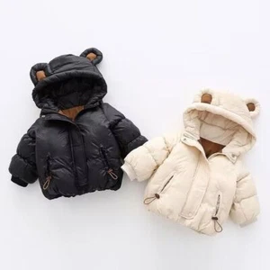 Kids Baby Boys Girl Hooded Coat Windproof Outerwear Winter Warm Jacket Clothes - Picture 1 of 15