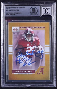 Justice Haynes Signed 2023 Bowman University Alabama Autographs Gold #13 RC #36/ - Picture 1 of 2