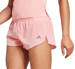 adidas Adizero Gel Womens Running Shorts Pink Zip Pocket Reflective Run Jogging - Picture 1 of 5