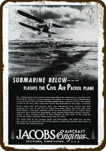 1943 JACOBS AIRCRAFT ENGINE Civil Air Patrol DECORATIVE REPLICA METAL SIGN - Picture 1 of 1