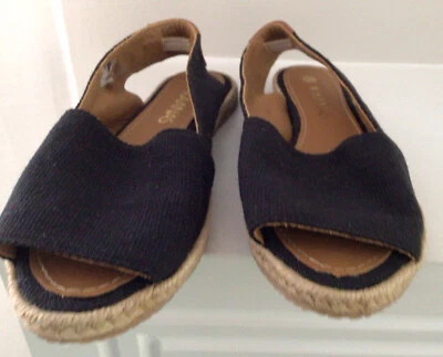 ALPARGATAS KAANAS MUJER LONA NEGRA PEEP TOE SLINGBACK TALLA 9.5 VER FOTOS    Foto 1 de 4