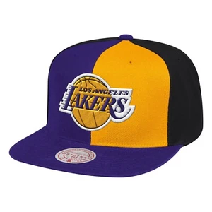 Gorra de Los Angeles Lakers Mitchell & Ness Molinete Oro Púrpura LOGOTIPO Sombrero a presión - Imagen 1 de 2