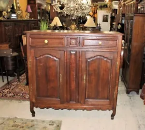 French Antique Oak Tall Sideboard Cabinet Circa 1800 | Dining Room Furniture - Picture 1 of 12